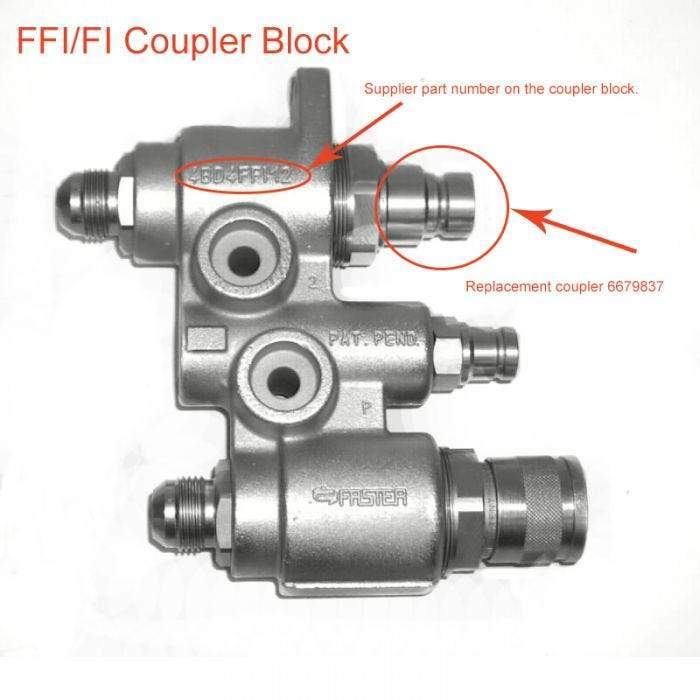 MALE FLAT FACE HYDRAULIC QUICK COUPLER BLOCK CARTRIDGE P/N